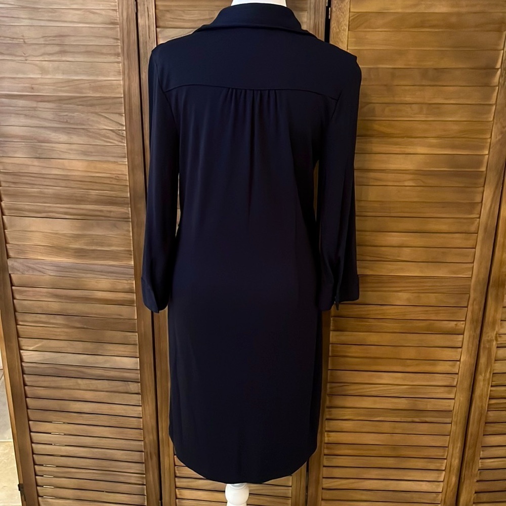 Ann Taylor Loft navy long sleeve dress - Picture 3 of 8